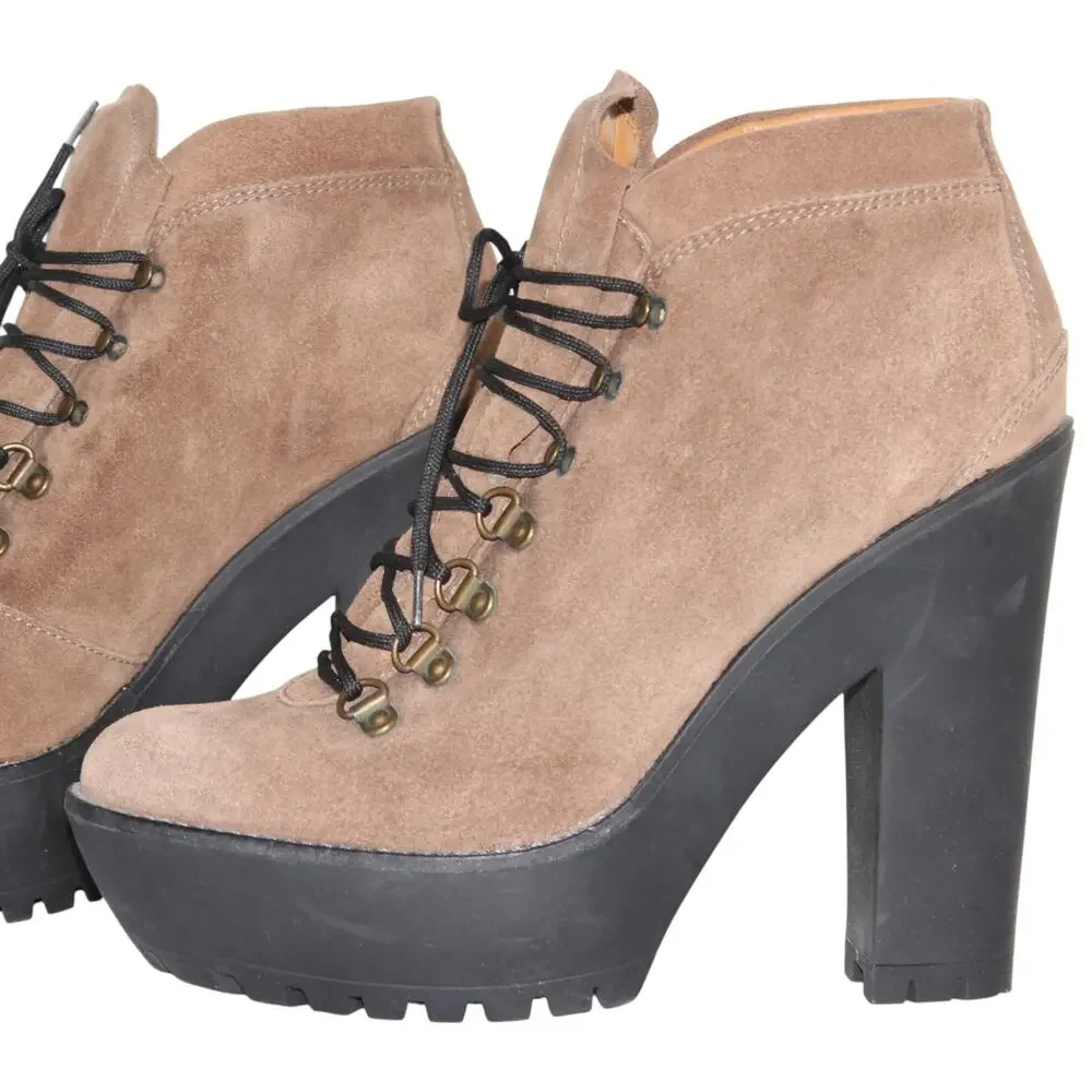 POLO Ralph Lauren Helene‎ Suede Platform Ankle Booties 39 B US 9
